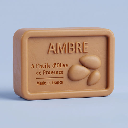 Savon solide artisanal ambre et huile olive bio de Provence