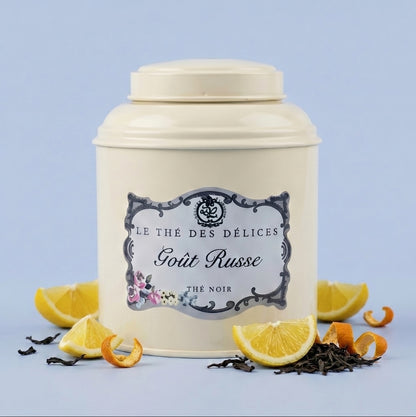 Thé noir goût russe – mélange bergamote et agrumes – boîte 100g