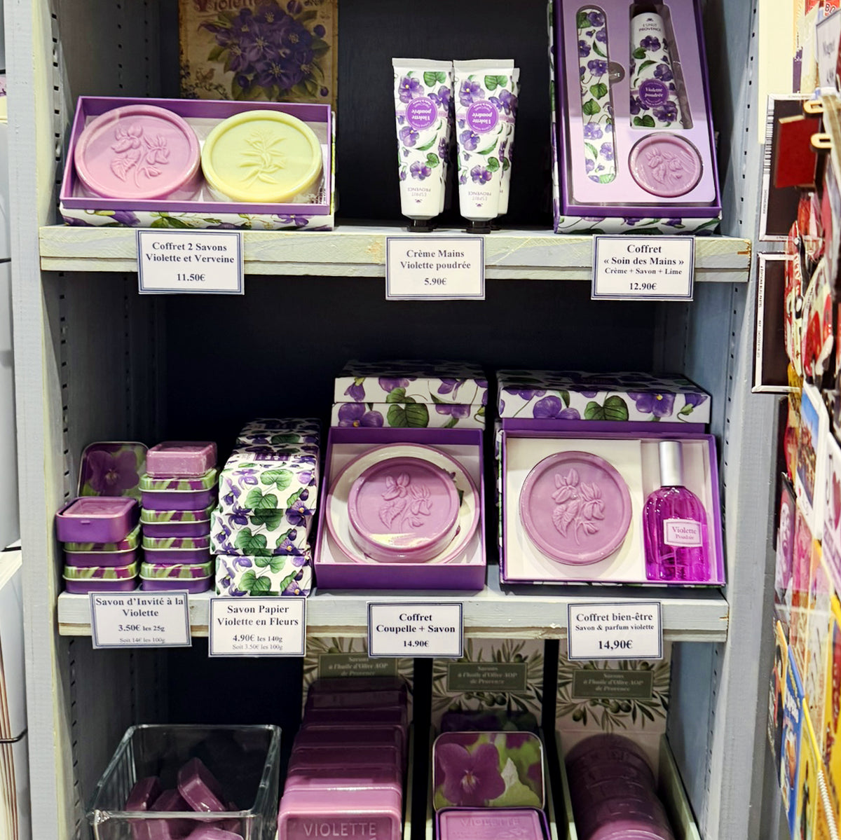 Coffret cadeau savon parfumé et eau de toilette Violettes en fleurs