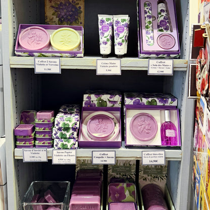 Coffret cadeau savon parfumé et eau de toilette Violettes en fleurs
