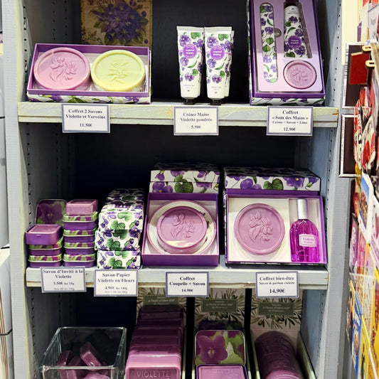 Coffret cadeau savon parfumé et eau de toilette Violettes en fleurs