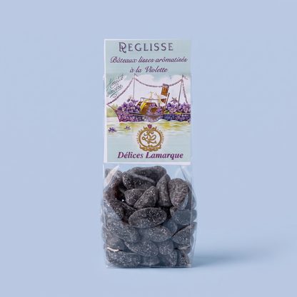 Bateaux lisses réglisse et violette - confiserie artisanale