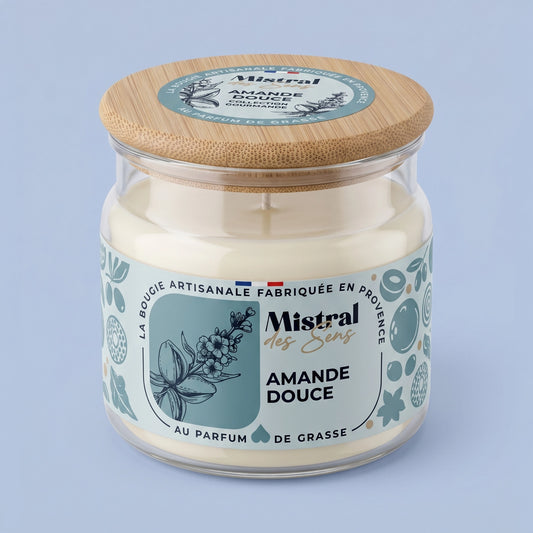 Bougie artisanale à l'amande douce Mistral des Sens