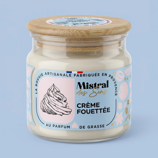Bougie artisanale parfum de crème fouettée