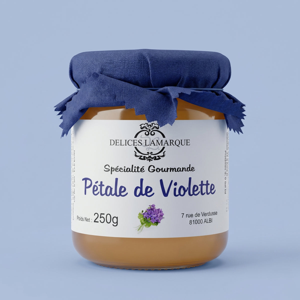 Confiture artisanale de violette Délices Lamarque