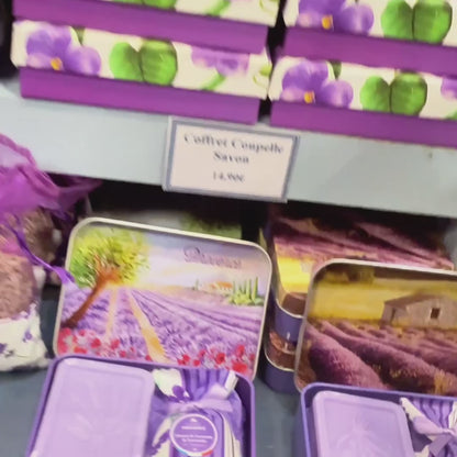 Coffret cadeau savon parfumé et eau de toilette Violettes en fleurs