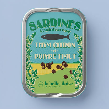 Sardines au poivre Timut et thym citron - huile d'olive vierge