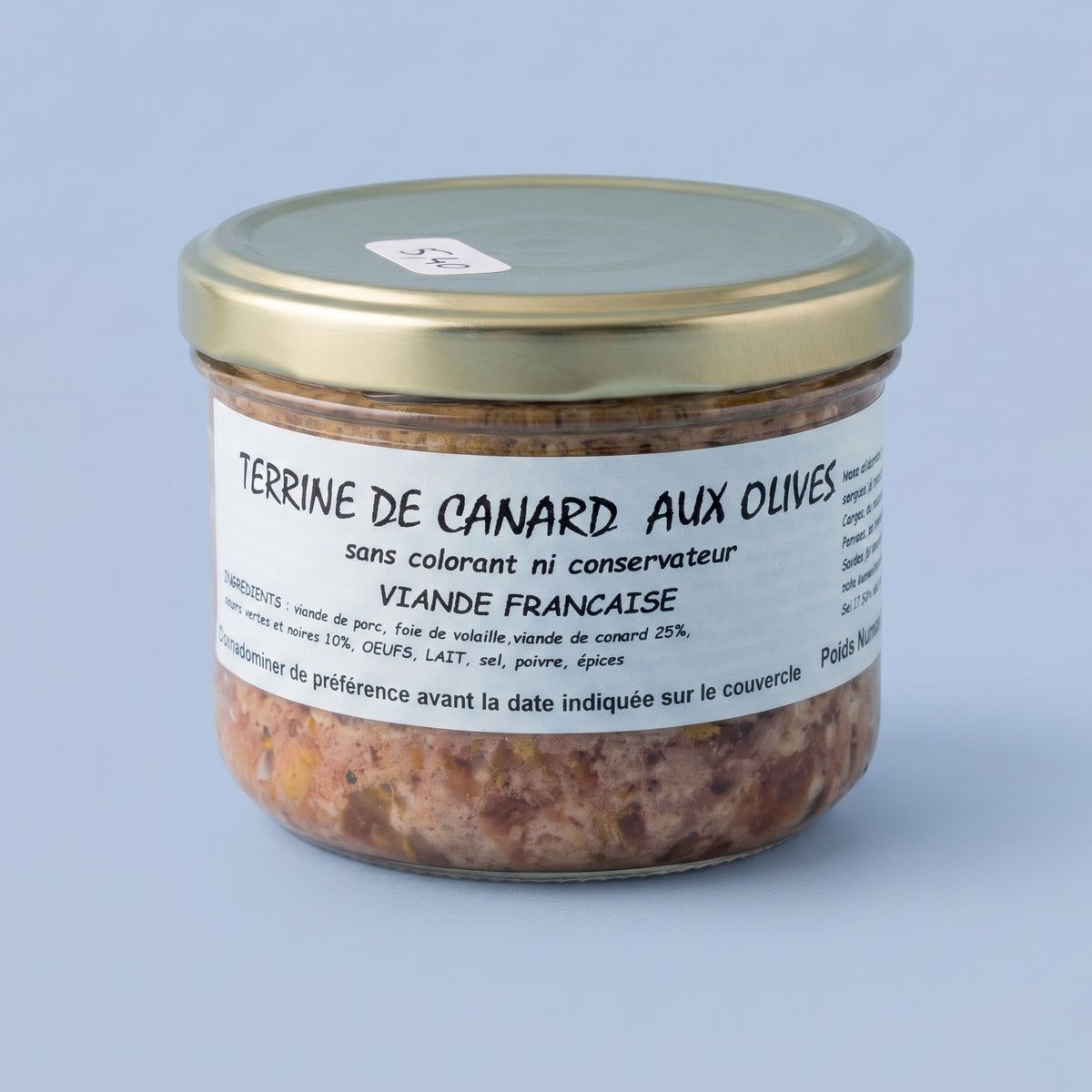 Terrine de canard aux olives artisanale