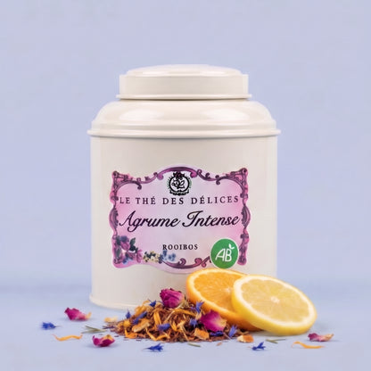 boite de thé mon Agrume intense, thé rooibos,  delices lamarque