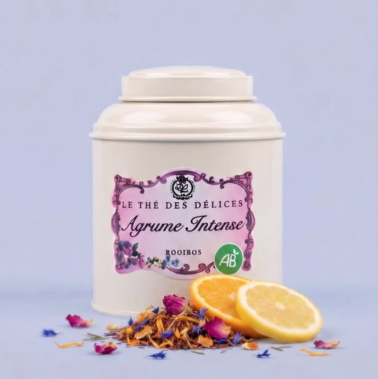 boite de thé mon Agrume intense, thé rooibos,  delices lamarque