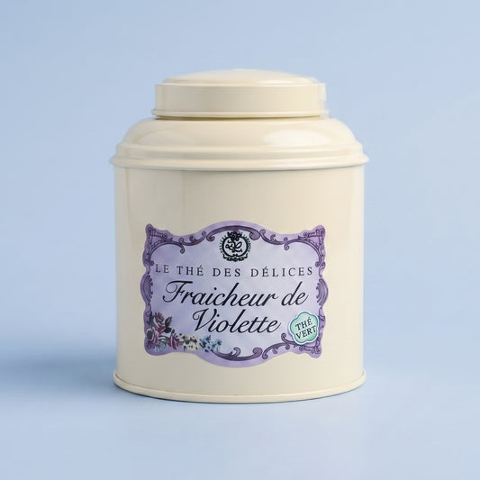 Thé Fraîcheur de Violette – Thé Vert, Pétales de Violette – douceur florale - boite 100g