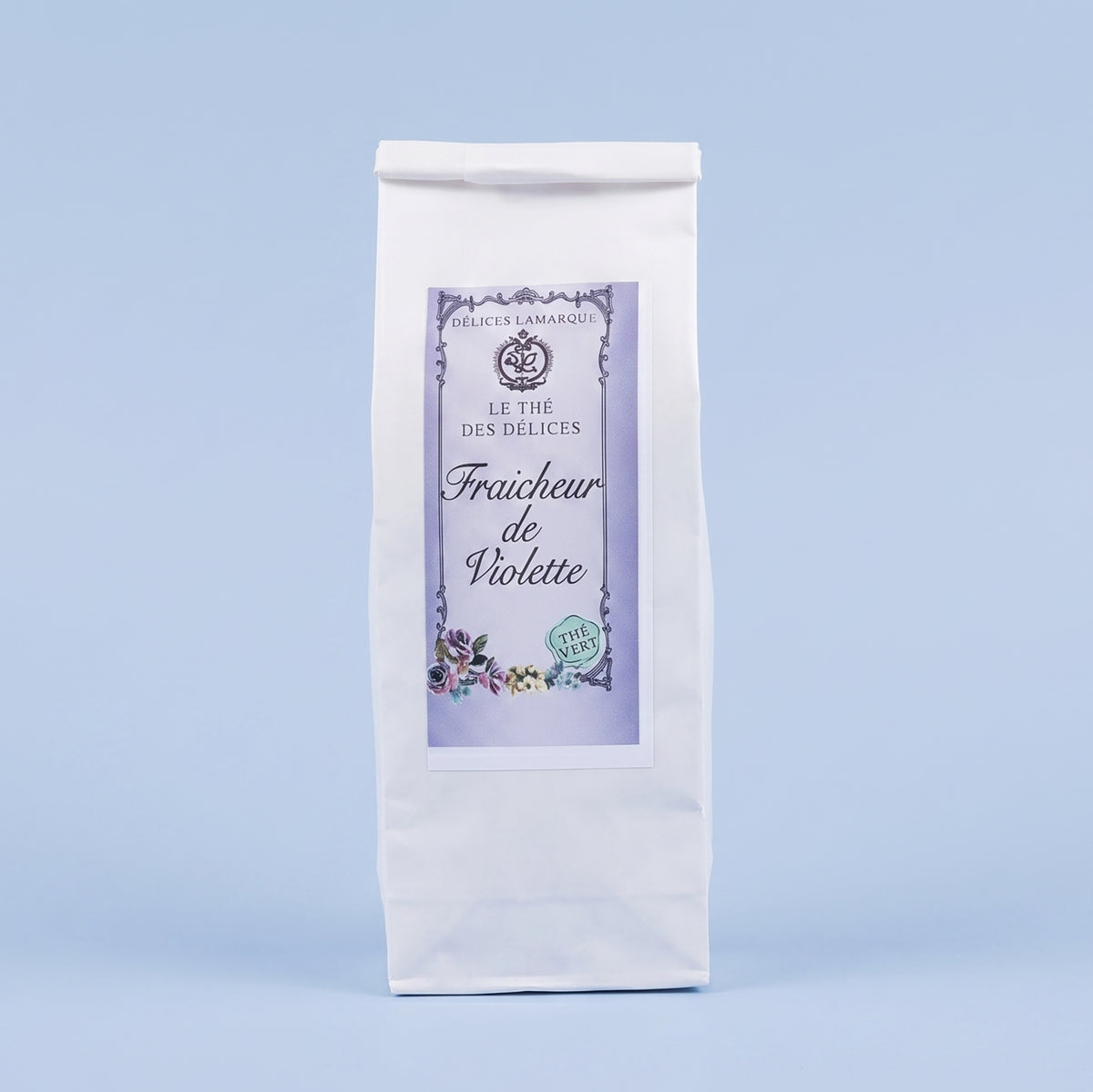 Fraîcheur de Violette – Thé Vert, Pétales de Violette – Sachet 100g