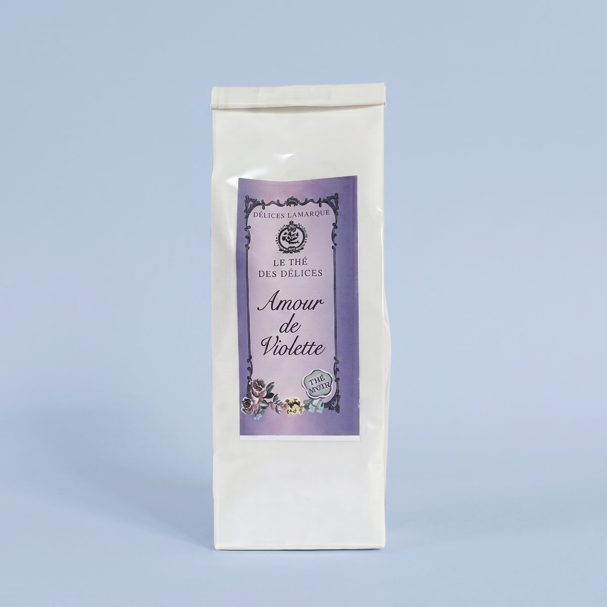 The amour de violette – thé noir d'exception au parfum de violette – sachet 100g