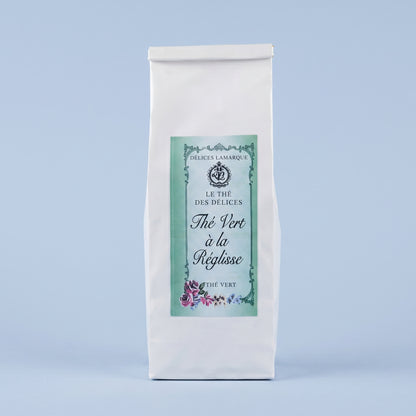 The vert à la Réglisse – Thé Vert, Pétales de Carthame  - sachet 100g