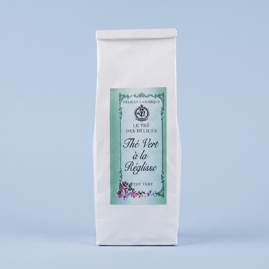 The vert à la Réglisse – Thé Vert, Pétales de Carthame  - sachet 100g