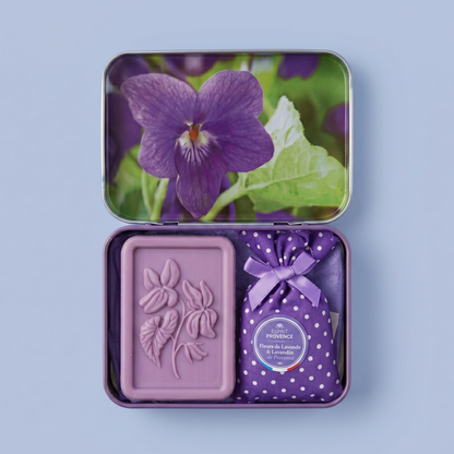 Savon violette et lavandin en Boîte Métal 60g